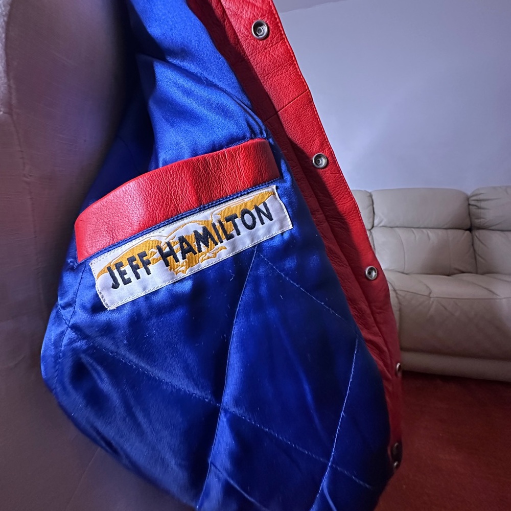 Hamilton Red and Navy Racing Jacket - Picture 4 of 7